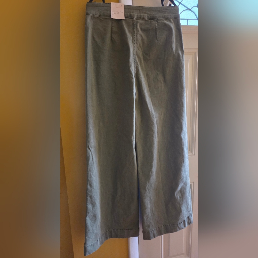 LC Lauren Conrad Olive High-Rise Wide-Leg Pants